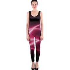 Neon Pink Glow One Piece Catsuit by SpinnyChairDesigns