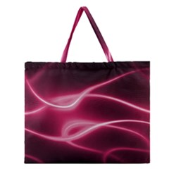 Neon Pink Glow Zipper Large Tote Bag by SpinnyChairDesigns