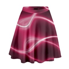 Neon Pink Glow High Waist Skirt by SpinnyChairDesigns