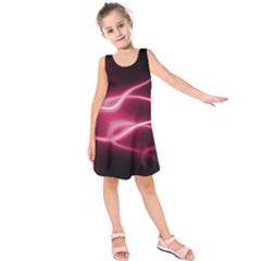 Neon Pink Glow Kids  Sleeveless Dress by SpinnyChairDesigns