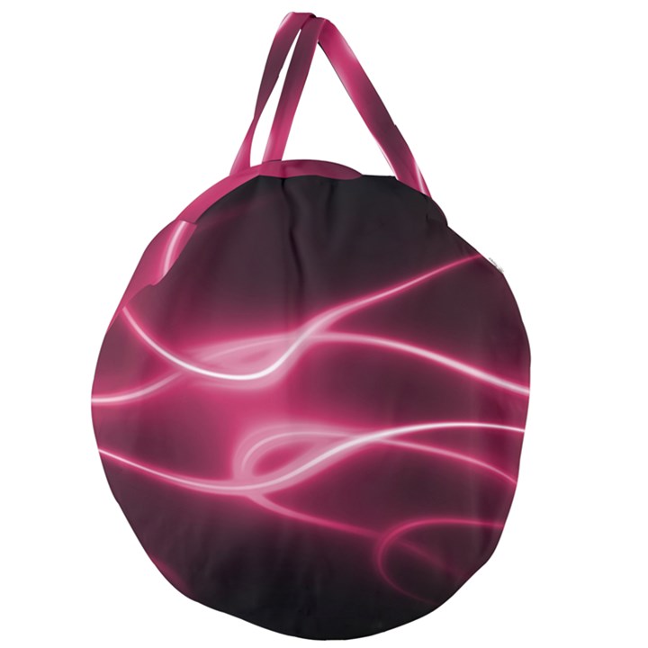 Neon Pink Glow Giant Round Zipper Tote