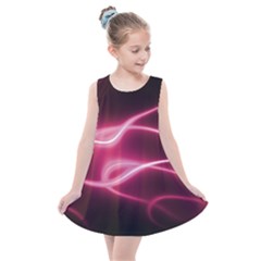 Neon Pink Glow Kids  Summer Dress by SpinnyChairDesigns