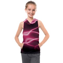 Neon Pink Glow Kids  Sleeveless Hoodie