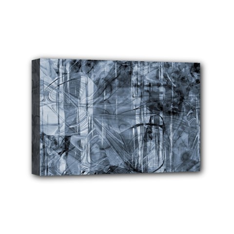 Faded Blue Texture Mini Canvas 6  X 4  (stretched) by SpinnyChairDesigns