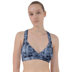 Faded Blue Texture Sweetheart Sports Bra by SpinnyChairDesigns