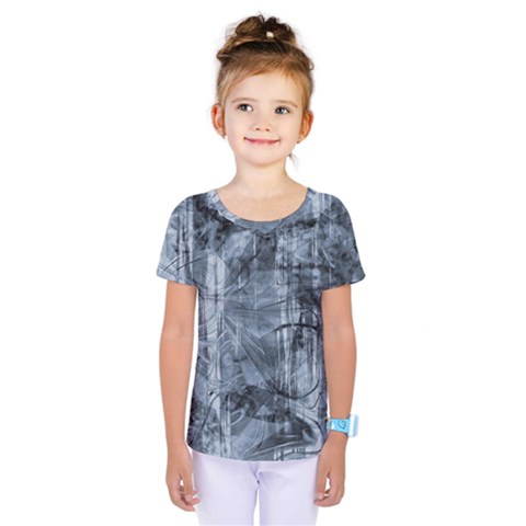 Faded Blue Texture Kids  One Piece Tee by SpinnyChairDesigns