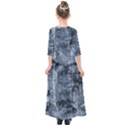 Faded Blue Texture Kids  Quarter Sleeve Maxi Dress View2