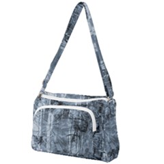 Faded Blue Texture Front Pocket Crossbody Bag by SpinnyChairDesigns