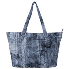 Faded Blue Texture Full Print Shoulder Bag by SpinnyChairDesigns