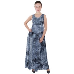 Faded Blue Texture Empire Waist Velour Maxi Dress by SpinnyChairDesigns