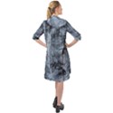 Faded Blue Texture Long Sleeve Mini Shirt Dress View2