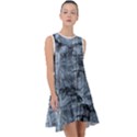 Faded Blue Texture Frill Swing Dress View1