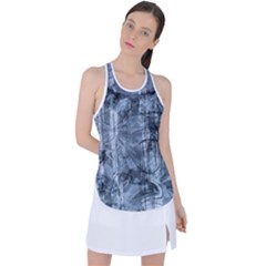 Faded Blue Texture Racer Back Mesh Tank Top by SpinnyChairDesigns