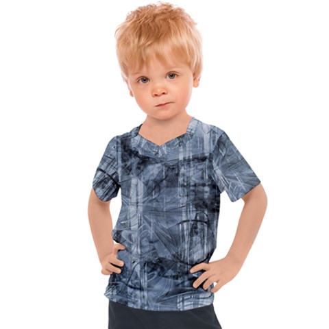 Faded Blue Texture Kids  Sports Tee by SpinnyChairDesigns