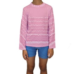 Boho Pink Stripes Kids  Long Sleeve Swimwear by SpinnyChairDesigns