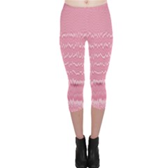 Boho Pink Stripes Capri Leggings  by SpinnyChairDesigns