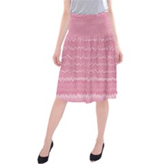 Boho Pink Stripes Midi Beach Skirt by SpinnyChairDesigns