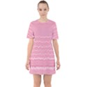 Boho Pink Stripes Sixties Short Sleeve Mini Dress View1