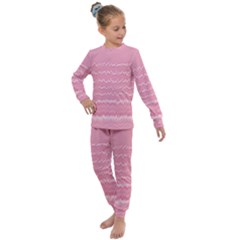 Boho Pink Stripes Kids  Long Sleeve Set  by SpinnyChairDesigns