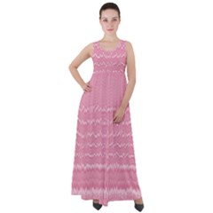 Boho Pink Stripes Empire Waist Velour Maxi Dress by SpinnyChairDesigns