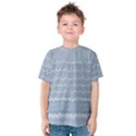 Boho Faded Blue Stripes Kids  Cotton Tee View1