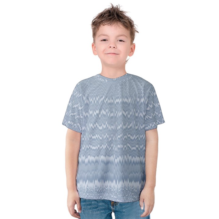 Boho Faded Blue Stripes Kids  Cotton Tee