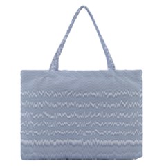 Boho Faded Blue Stripes Zipper Medium Tote Bag by SpinnyChairDesigns