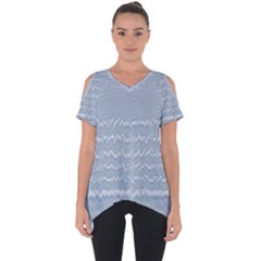 Boho Faded Blue Stripes Cut Out Side Drop Tee by SpinnyChairDesigns