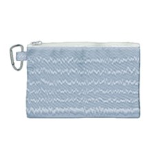 Boho Faded Blue Stripes Canvas Cosmetic Bag (medium) by SpinnyChairDesigns