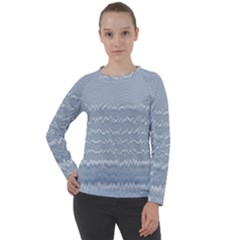 Boho Faded Blue Stripes Women s Long Sleeve Raglan Tee