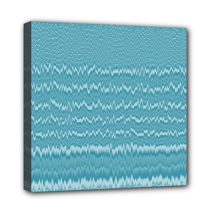 Boho Teal Stripes Mini Canvas 8  x 8  (Stretched)