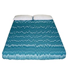 Boho Teal Stripes Fitted Sheet (queen Size) by SpinnyChairDesigns