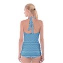 Boho Teal Stripes Boyleg Halter Swimsuit  View2