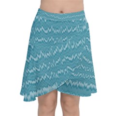 Boho Teal Stripes Chiffon Wrap Front Skirt by SpinnyChairDesigns