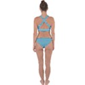 Boho Teal Stripes Cross Back Hipster Bikini Set View2