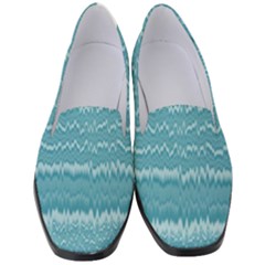 Boho Teal Stripes Women s Classic Loafer Heels by SpinnyChairDesigns