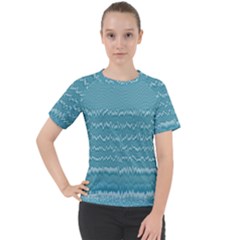 Boho Teal Stripes Women s Sport Raglan Tee