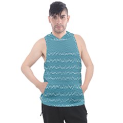 Boho Teal Stripes Men s Sleeveless Hoodie by SpinnyChairDesigns