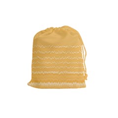 Boho Saffron Yellow Stripes Drawstring Pouch (medium) by SpinnyChairDesigns