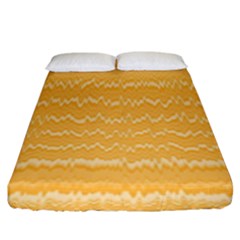 Boho Saffron Yellow Stripes Fitted Sheet (king Size) by SpinnyChairDesigns