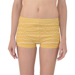 Boho Saffron Yellow Stripes Boyleg Bikini Bottoms by SpinnyChairDesigns