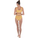 Boho Saffron Yellow Stripes Bandaged Up Bikini Set  View2