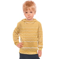 Boho Saffron Yellow Stripes Kids  Hooded Pullover by SpinnyChairDesigns