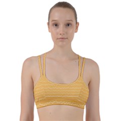 Boho Saffron Yellow Stripes Line Them Up Sports Bra by SpinnyChairDesigns