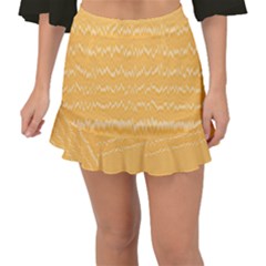 Boho Saffron Yellow Stripes Fishtail Mini Chiffon Skirt by SpinnyChairDesigns