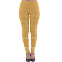 Boho Saffron Yellow Stripes Lightweight Velour Leggings View1