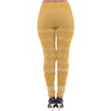 Boho Saffron Yellow Stripes Lightweight Velour Leggings View2