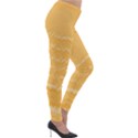 Boho Saffron Yellow Stripes Lightweight Velour Leggings View4