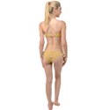 Boho Saffron Yellow Stripes Twist Bandeau Bikini Set View2