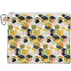 Hexagon Tropical Pattern Canvas Cosmetic Bag (xxxl) by designsbymallika